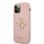 Guess Saffiano Big 4G Metal Logo kryt pre iPhone 12 Pro Max - ružový