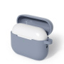 Ochranný silikónový obal s karabínou pre AirPods Pro 3 - modrošedý