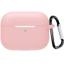 Ochranný silikónový obal s karabínou pre AirPods Pro 3 - ružový