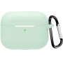 Ochranný silikónový obal s karabínou pre AirPods Pro 3 - pastelovo zelený