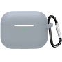 Ochranný silikónový obal s karabínou pre AirPods Pro 3 - sivý
