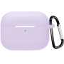 Ochranný silikónový obal s karabínou pre AirPods Pro 3 - fialový