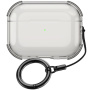Transparentný obal s karabínou pre AirPods Pro 3 - šedý