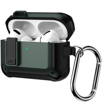 Super odolný obal s karabínou pre AirPods Pro 3 - tmavo zelený