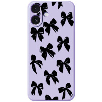Ochranný kryt so vzorom mašličiek pre iPhone 17 - fialový