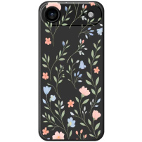 Ochranný kryt so vzorom kvetín pre iPhone Air - čierny