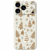 Ochranný kryt so vzorom vianočných medovníkov pre iPhone 17 Pro - béžový
