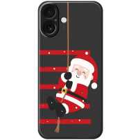 Ochranný kryt so vzorom Santa Clausa pre iPhone 17 - čierny