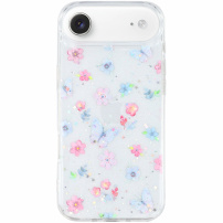 Trblietavý transparentný kryt pre iPhone Air - motýle