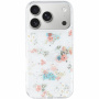 Trblietavý transparentný kryt pre iPhone 17 Pro - kvety