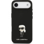 Karl Lagerfeld Metal Ikonik silikónový kryt pre iPhone Air - čierny