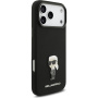 Karl Lagerfeld Metal Ikonik silikónový kryt pre iPhone 17 Pro Max - čierny