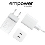 PanzerGlass empower Turbo GaN rýchlonabíjací adaptér s portami 2x USB-C - 45W - biely