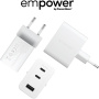 PanzerGlass empower Turbo GaN rýchlonabíjací adaptér s portami 2x USB-C / USB-A - 70W - biely
