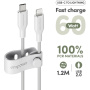 PanzerGlass empower opletený nabíjací kábel - USB-C na Lightning - 1,2 m - biely