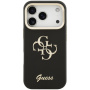 Guess Grained 4G Logo kryt s výklopným stojanom pre iPhone 17 Pro - čierny