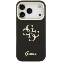 Guess Grained 4G Logo kryt s výklopným stojanom pre iPhone 17 Pro - čierny