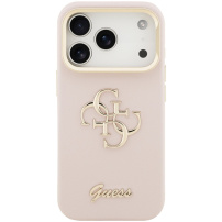 Guess Grained 4G Logo kryt s výklopným stojanom pre iPhone 17 Pro - ružový
