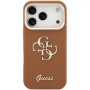 Guess Grained 4G Logo kryt s výklopným stojanom pre iPhone 17 Pro Max - hnedý