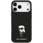 Karl Lagerfeld Metal Ikonik silikónový kryt pre iPhone 17 Pro Max - čierny