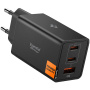 Spigen Essential rýchlonabíjací adaptér s portami 2x USB-C / USB-A - 67W - čierny