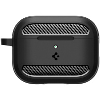 Spigen Rugged Armor odolný obal s karabínou pre AirPods Pro 3 - čierny