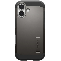 Spigen Tough Armor T odolný kryt so stojanom a MagSafe pre iPhone 17 - tmavo šedý