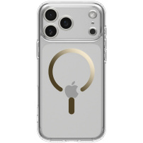 Spigen Ultra Hybrid transparentný kryt so zlatým MagSafe pre iPhone 17 Pro - číry
