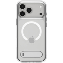 Spigen Ultra Hybrid S transparentný kryt so stojanom a MagSafe pre iPhone 17 Pro - číry
