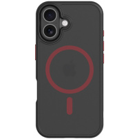 Tactical Hyperstealth 2.0 transparentný kryt s červeným MagSafe pre iPhone 17 - čierny