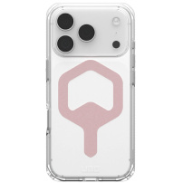 UAG Plyo vysoko odolný transparentný kryt s ružovým MagSafe pre iPhone 17 Pro - číry