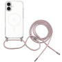 FIXED MagPure Neck transparentný kryt so šnúrkou a MagSafe pre iPhone 17 - ružový