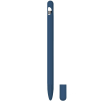 3v1 silikónový obal s dvoma krytmi hrotu pre Apple Pencil 1. generácie - tmavomodrý
