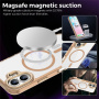 Transparentný kryt s farebným rámčekom a MagSafe pre iPhone 17 - hnedý