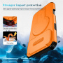Kryt s posuvnou krytkou kamery, výklopným stojánkom a MagSafe pre iPhone 17 Pro Max - oranžový