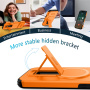 Kryt s posuvnou krytkou kamery, výklopným stojánkom a MagSafe pre iPhone 17 Pro Max - oranžový