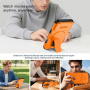 Kryt s posuvnou krytkou kamery, výklopným stojánkom a MagSafe pre iPhone 17 Pro Max - oranžový