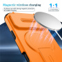 Kryt s posuvnou krytkou kamery, výklopným stojánkom a MagSafe pre iPhone 17 Pro Max - oranžový
