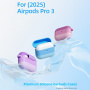 Silikónové puzdro s pruhmi a karabínkou pre AirPods Pro 3 - fialové