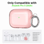 AhaStyle transparentný obal s karabínou pre AirPods Pro 3 - ružový