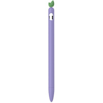 Ochranný silikónový obal s lístočkami pre Apple Pencil 1. generácie - fialový