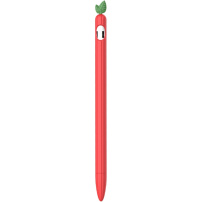 Ochranný silikónový obal s lístočkami pre Apple Pencil 1. generácie - červený