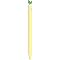 Ochranný silikónový obal s lístočkami pre Apple Pencil 2. generácie / Pro - žltý