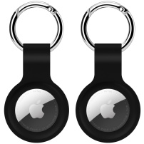Ochranný silikónový obal pre AirTag 1 / 2 – 2 ks - čierny