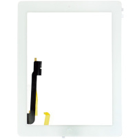 Predné dotykové sklo (touch screen) pre Apple iPad 4 – biely rámček