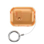 Priehľadný obal so zapínaním a karabínkou pre AirPods Pro 3 - oranžový