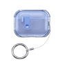Transparentný obal so zapínaním a karabínou pre AirPods Pro 3 - modrý
