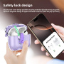 Priehľadný obal so zapínaním a karabínkou pre AirPods Pro 3 - tmavofialový