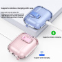 Priehľadný obal so zapínaním a karabínkou pre AirPods Pro 3 - tmavozelený