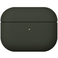 Ochranný kožený obal pre AirPods Pro 3 - olivový